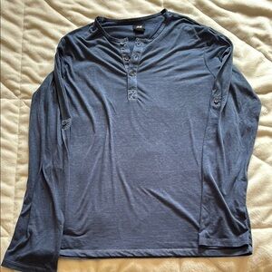 Men's Blue Henley Shirt by H&M